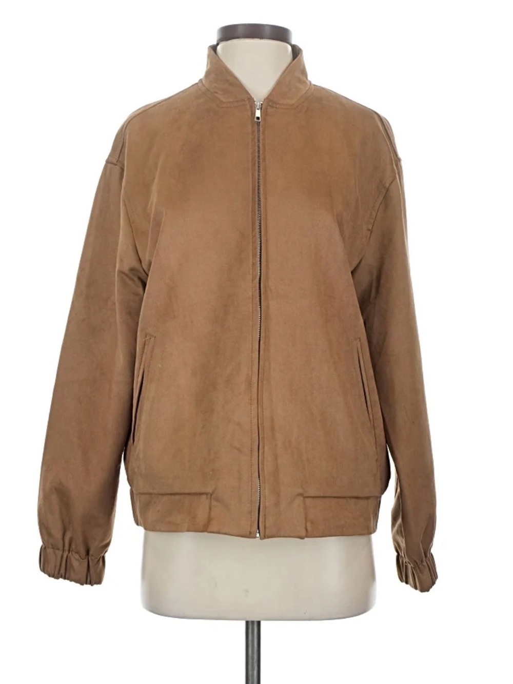 Zara Brown Suede Bomber Jacket